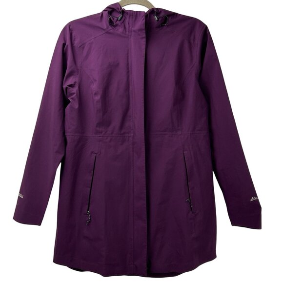 Eddie Bauer Women Small Dk Plum Weatheredge Stretch Waterproof Rain Parka Jacket - Picture 11 of 16